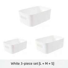 10 Multi-Functional Rectangular Storage Boxes, White Plastic Storage Baskets With Handles, Suitable For Home Kitchen Cabinets, Bathrooms And Food Storage Rooms. Durable And Wear-Resistant, It Is A Storage Rack Basket For Spices, Snacks And Daily Necessities, A Dormitory Storage Basket For The Back-To-School Season, And A Desktop Miscellaneous Storage Box,For Back To School - Multicolor - View 17