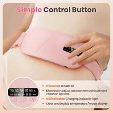 Hailicare Rechargeable Heating Belt For Menstrual Comfort – 5 Adjustable Temperatures (45-65℃), 4 Vibration Modes, 15/30min Timer, 2H Fast Charge & Runtime, Portable For Home/Office Battery Capacity:1800mAH