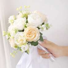 Bridal Bouquet, Elegant Artificial Flower Bouquet Fake Flowers Bouquet Wedding Supplies