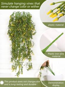1pc Artificial Chili Pepper Hanging Vine - Decor For Home, Room, Wreath, Garden, Wedding, Inside And Outside, Farmhouse Style Fake Hanging Vine
