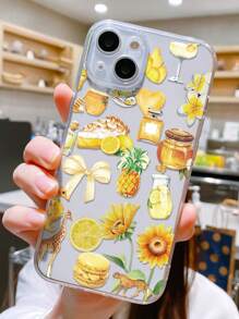 1 Stück Premium personalisiertes kreatives Schleifen-, Obst-, Giraffen-, Sonnenblumen-Design transparentes stoßfestes, fingerabdruckfreies Handyhülle aus TPU für 16 Pro Max/16/16 Pro/16 Plus/15 Pro Max/15 Pro/15 Plus/15/11/12/13/14 Pro Max/XS/XR/11 Pro/11 Pro Max/12 Pro/12 Pro Max/13 Pro/13 Pro Max/7 Plus/14 Pro/14 Pro Max/14 Plus/7 Plus/8 Plus/8/SE2/12 Mini/13 Mini, weiches Material, anti-vergilbend