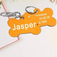 Personalized Engraved Pet ID Tag For Dog Cat Bone Shape Name Disc Double Sided