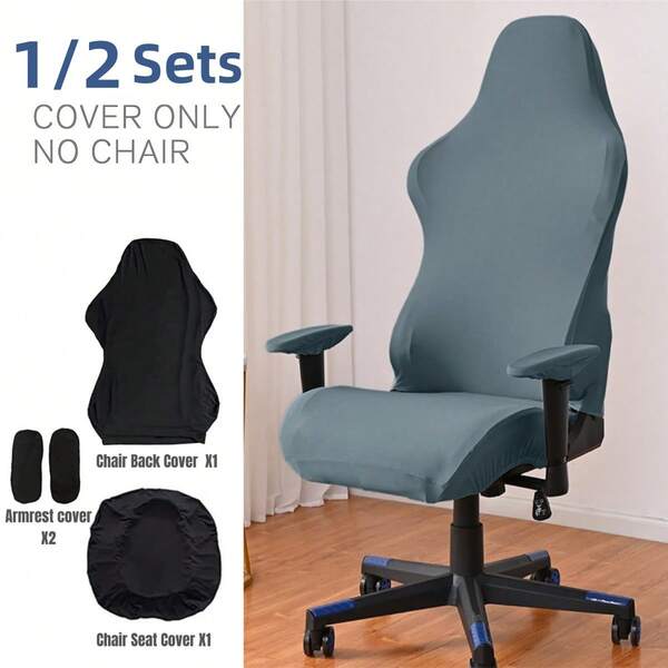 Housses de chaise de jeu inclinables élastiques avec fermeture Éclair robuste, housse de chaise de bureau ergonomique à dossier haut, housse de chaise de bureau patron, housse de chaise de bureau pour chaise de jeu inclinable de course