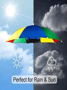1pc Colorful Umbrella Hat, Hands-Free Foldable Top Umbrella Hat For Outdoor Sun Protection, Suitable For Fishing, Hiking, Camping, Biking, Beach, And Commuting. High-Quality Sun And Rain Protection, Lightweight And Portable Outdoor Accessory, Vivid Colors, Weather-Resistant Headwear. (Color And Style Random)