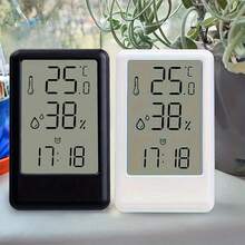 1 件桌面温湿度闹钟，现代简约壁挂式温度计湿度计，12/24 小时时间显示，带大屏幕显示 - 彩色 - 查看 6