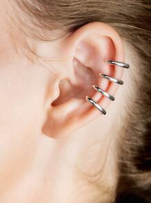 10 قطع/1 مجموعة أقراط قابلة للسحب من الفولاذ المقاوم للصدأ بدون ثقب، مطلية بالذهب/الفضة، أقراط حلقية كاذبة للنساء والفتيات، أربطة الأذن بدون ثقب