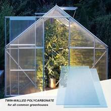10 Pieces/Set Of Polycarbonate Panels, Double-Layer Polycarbonate Panels, Double-Layer Polycarbonate Panels Waterproof UV Enhanced Transparent Panels, Suitable For Greenhouse, Outdoor, And Plant Rack Roofs 19.7 * 39.4 Inches