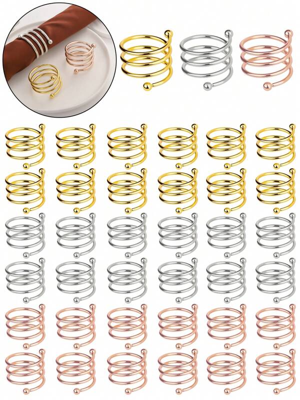 2 Stücke Gold/Silber/Roségold Frühlings Doppel-Perlen Servietten Schnalle, Hochzeit Atmosphäre Tischdekoration Serviettenring, Hochzeit Tischdekoration, Braut-Party Tischdekoration Accessoires, Junggesellinnenabschied Dekoration Requisiten, Foto-Dekoration Requisiten, Hochzeitsessen Tischdekoration Requisiten, Feiertags-Essenstisch Dekoration, geeignet für Hochzeitsbedarf, Party Bedarf, Festbedarf, Foto-Requisiten, Hochzeit, Braut-Party, Junggesellinnenabschied, Hochzeitsessen