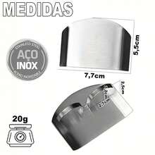 Stainless Steel Finger Protector Double Fit Protection Shield 2 Fingers Slicing Cutting Chopping Vegetables Fruit Meat - 不銹鋼 - 查看 4