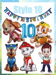 Paw Patrol Dog Patrol Geburtstags-Themen-Set, Ryder Archi Daily Flauschiger Aluminiumfolie Luftballon Kombination, Paw Patrol Geburtstags-Party Dekorationsartikel
