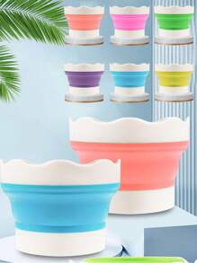 1 pezzo Porta-pennelli multicolore, tazza pieghevole mini in silicone per lavare i pennelli ad acquerello, secchiello portatile per la pulizia dell'arte, perfetto per la pittura, il disegno e la creazione artistica, strumento essenziale per artisti, accessorio artistico vivace, supporto per pennelli in silicone durevole, bottiglia spray mini pieghevole in silicone per un uso versatile come portapenne, articoli per il ritorno a scuola, forniture scolastiche