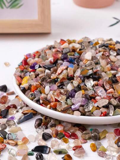 Natural Stones Mixed Crystal Material Crystal Gravel Stone Chips Ore Minerals Healing Reiki Specimen Gemstones Jewelry Making Home Aquarium Decoration Rock Gravel Specimen Minerals