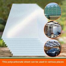 10 Pieces/Set Of Polycarbonate Panels, Double-Layer Polycarbonate Panels, Double-Layer Polycarbonate Panels Waterproof UV Enhanced Transparent Panels, Suitable For Greenhouse, Outdoor, And Plant Rack Roofs 19.7 * 39.4 Inches