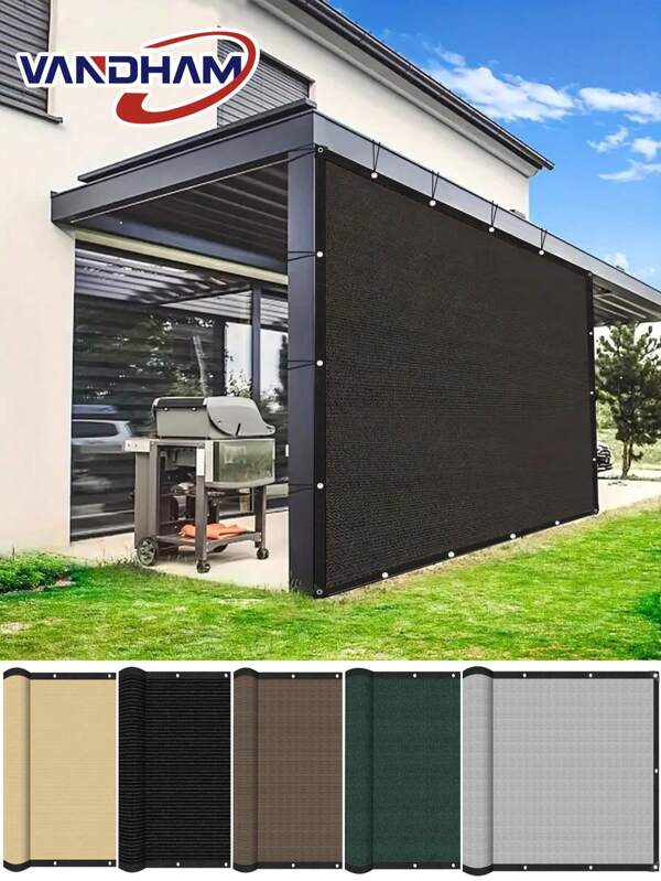 VANDHAM 90% Sunshade Cloth With Buckle Eyelets, Gazebo Replacement Canopy Privacy Screen, Suitable For Outdoor Patio Garden, Available In Multiple Colors
