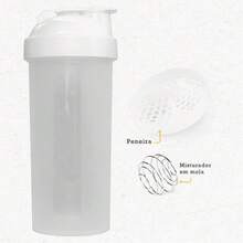 Shaker 700 Ml Whey + Spring + Strainer - Academia Treino - White - View 1