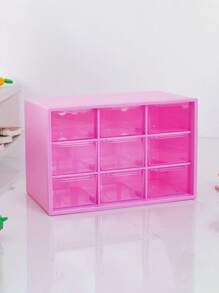 1 pièce Boîte de rangement de bureau à 9 compartiments, boîte de rangement pour bijoux et petits objets, organisateur transparent à plusieurs compartiments, résistant à l'usure, boîte de rangement pour bijoux à 9 compartiments, organisateur de maquillage et de divers éléments, résistant à la poussière.