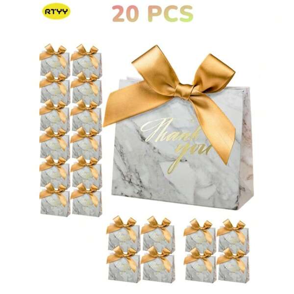 10pcs/20pcs Small Gift Bags, Party Favor Bags, Wedding Gift Bags, Holiday Gift Bags, Souvenir Bags, Birthday Gift Packaging Bags With Ribbon Bows, Suitable For Birthday, Wedding, Bridesmaids, Festivals, Valentine's Day, Gift Wrapping