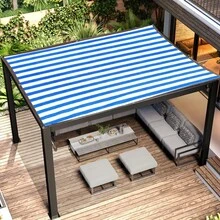 Farbiges Außen-Schattennetz, Sonnenschutz mit UV-Schutz, UV-geschütztes farbiges Schattentuch, rechteckige Pool- und Garten-Abdeckung, geeignet für Garten, Terrasse, Pavillon, Gewächshaus und Pergola, tragbares rechteckiges Schattentuch mit Streifendesign für Pergola, Terrasse, Garten, Blumen, Pflanzen, Gewächshaus und Haustiere