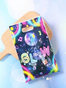 10/25/50个装夜光主题礼品袋，迪斯科球图案发光礼品包装袋，塑料袋，迪斯科主题派对装饰，80/90年代复古主题派对用品，音乐节礼品包装袋，购物礼品袋，生日派对装饰，节日庆典霓虹礼品袋，厨房包装用品，生日礼物，派对小礼品 - 螢光 - 查看 7