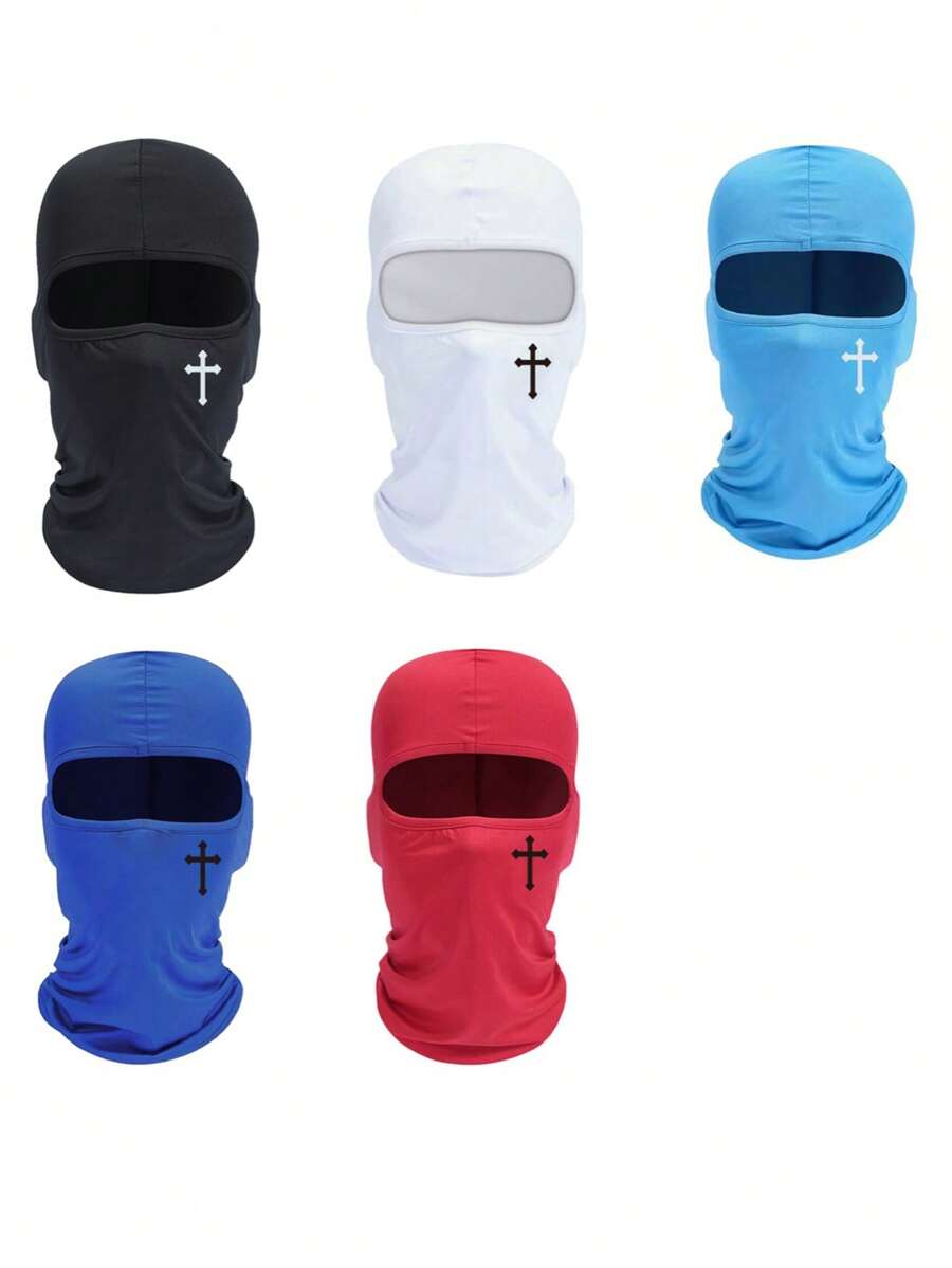 Cross Pattern Multifunctional Graffiti Punk Sun Protection Mask, Balaclava, Full Face Mask Suitable For Cycling, Skiing, Hiking, Fishing And Outdoor Sports, Windproof And Breathable, Best Christmas Gift