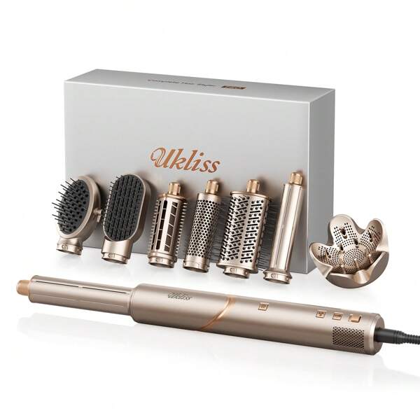 UKLISS 1 brosse à air chaud haute vitesse 8-en-1 | Outil de coiffure pliable pour un séchage rapide et des résultats de qualité salon