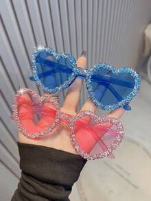 1 副、2 副、3 副、4 副、6 副、8 副、10 副心形休闲时尚眼镜，彩色眼镜成人派对礼物，基本节日配饰，休闲礼品沙滩配饰时尚眼镜，适合所有季节的日常佩戴 - 彩色 - 查看 3