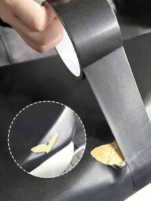 1 Roll /5 M High Adhesive Black Duct Tape For Cushion Repair, Wear Repair Tape, Sofa Repair Subsidy, Motorcycle Seat Self-Adhesive Leather Tape, Strong Adhesive Tape, Suitable For Hotel/Restaurant/Office/Commercial Use. - Black - View 3