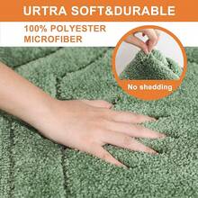 Soft & Absorbent Non-Slip Bathroom Rugs - Polyester Washable Thick Shower Bathroom, Bathtub And Sink 20x32 - Green - View 10