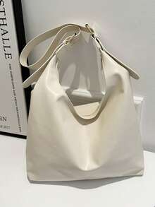 复古大容量柔软纯色女士单肩包，百搭斜挎包，手提包，女士流浪汉单肩包，大容量吊带斜挎包，手提包，休闲工作包