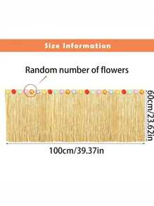 2 pezzi/set Gonna per tavolo da festa hawaiana in paglia gialla, lunga 300 cm, decorazione tavolo per feste tropicali hawaiane, decorazioni per feste, feste in spiaggia, feste in piscina