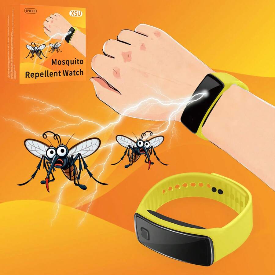 Women's Physical Mosquito Repellent Watch Men's Technology Mosquito/Insect Repellent Bracelet Sports Style Outdoor Portable Mosquito Repellent Device, Non-Chemical, Anti-Mosquito & Bug Gadget, Suitable For Outdoor/Fishing/Travel/Hiking/Beach/Camping, Great Gift For Family And Friends, Unisex, Multiple Colors Available