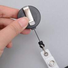 1/2/4pcs Black Horizontal ID Card Holders With Belt Clip - Durable Plastic Badge Reels For Work, Office, School Events, And Staff Identification - Secure & Convenient Design - 黑色 - 查看 5