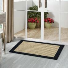 1'8"X2'6" Farmhouse Faux Sisal Olefin Black Border Indoor Accent Rug