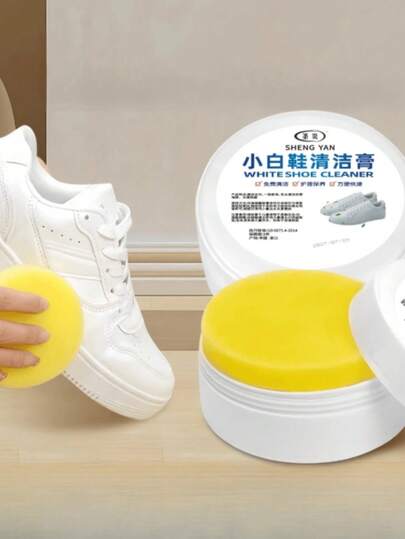 DeTODO Crema de Limpieza y Eliminación de Manchas Multifuncional Para Zapatos Blancos de 120 g