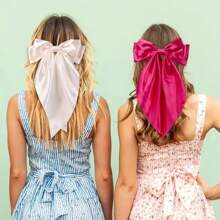 1pc /Multi-Piece Set Large Any Color Silky Soft Satin Ladies' Bow Hair Accessories – Large Bow Clips, Bow Hair Clips, Women's Hair Hoops French Hair Accessories, Hair Clips, Women's Accessories, Hair Accessories