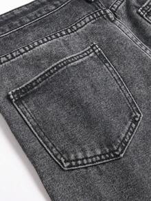 Teenage Boy Colorblock Distressed Casual Jeans - Grey - View 7
