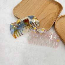 1 PIEZA Peine de acetato de lujo de inspiración felina con dientes anchos - Herramienta de peinado con diseño animal, ideal para viajes, fiestas, kit de maquillaje y como regalo
