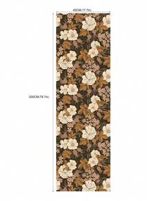 Peel And Stick Wallpaper Floral Vintage Removable Rose Leaf Black/Brown/Beige Stick On Mural Botanical Rose Wall Art Wall Decor Flowers On Navy Bluekid's Room Self Adhesive Wallpaper Wall Paper Wall Stickers Room Decor Wall Sticker