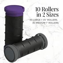 Travel Size Professional 1.25 "Compact Ceramic Hot Hair Rollers, 10 Piece Set, Anti-Static Technology, Ionic, Black