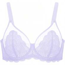 HSIA Minimizer Bras Women Large Bust Full Coverage Lace Plus Size Bra - Scales - Purple - View 4
