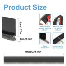1pcDoor Bottom Seal Strip With Brush, Soundproofing, Insect-Proof, Windproof And Dustproof, Adjustable Door Gap Wind Guard Self-Ad Room Decor Kitchen Decor Bathroom Decor Kitchen Bathroom