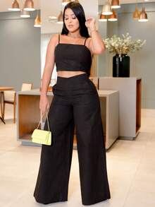 Simple Casual Elegant Pocket Set Women Birthday Party Spring Set - Negro - Ver 1