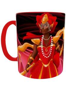 Porcelain Mug Orixá Iansã Who Was Born To Be A Storm Does Not Tremble When Facing Any Wind - 紅色 - 查看 1