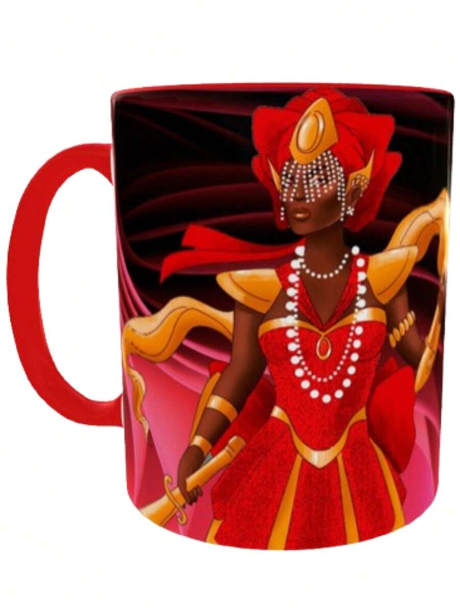 Porcelain Mug Orixá Iansã Who Was Born To Be A Storm Does Not Tremble When Facing Any Wind - 紅色 - 查看 1