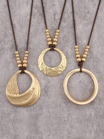 1pc Fashionable Elegant Gold Asymmetrical Twisting Pendant Necklace, Gift For Boyfriend, Girlfriend, Family, Daily Accessory