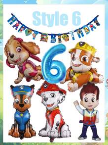 Paw Patrol Dog Patrol Geburtstags-Themen-Set, Ryder Archi Daily Flauschiger Aluminiumfolie Luftballon Kombination, Paw Patrol Geburtstags-Party Dekorationsartikel