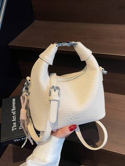 Women Fashion Crescent Shaped Dumpling Handbag, New Casual Shoulder Bag, Versatile High-End Niche Design Crossbody Bag