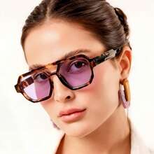 1 Stück neue stilvolle quadratische Leoparden-Muster Unisex Vintage personalisierte Mode Brille, geeignet für Sommertreffen, Partys, Geburtstage, Fashionistas, zeitlos