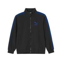 Puma Unisex Logo Vintage Stand Collar Color Block Jacket 62820301, Suitable For Spring & Autumn - Black - View 1