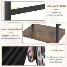 Rrd Player Stand With 3Tier Vinyl Storage Turntable Table Holds Up To 200 Albums Vinyl Rrd Cabinet For Living Room Retro Side Table LP Holder Furniture Unit Patents - Brown - View 8